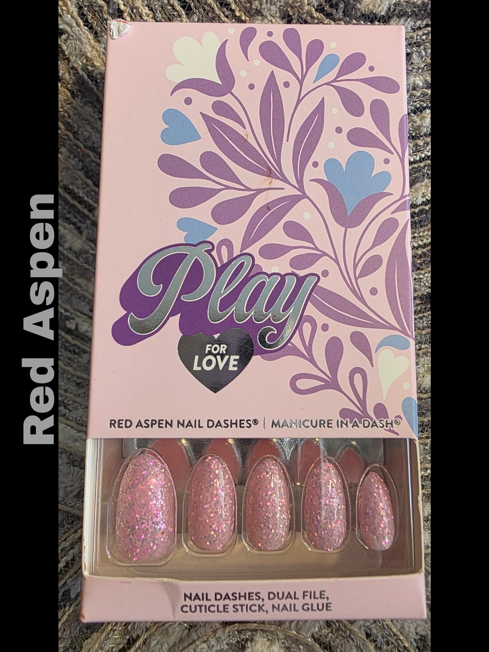 Red Aspen 🩷 Play For Love Pink Glitter Press-On Nail Set by Red Aspen